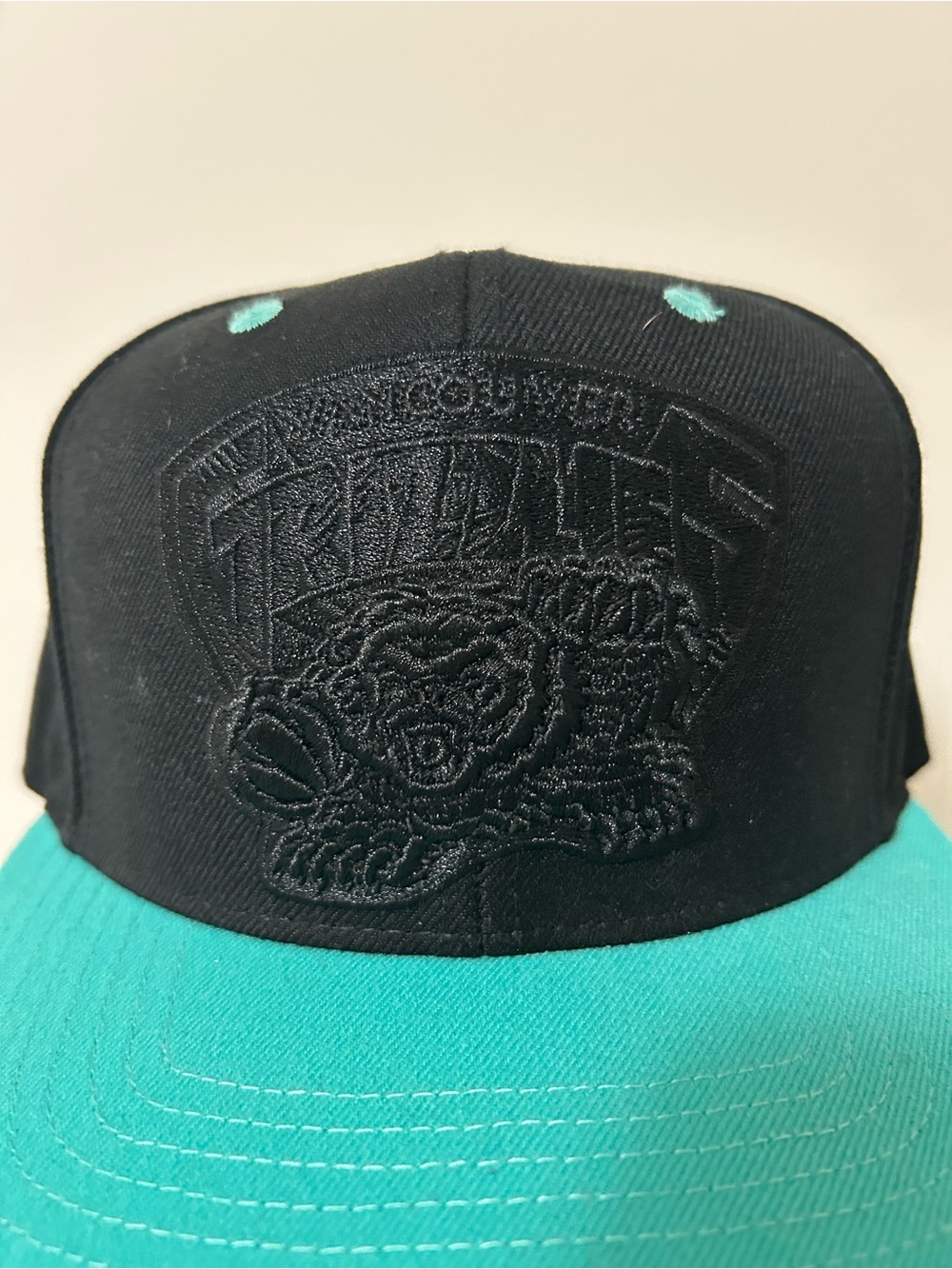 Vancouver Grizzlies Mitchell & Ness Black & Teal Embroidered Snapback
